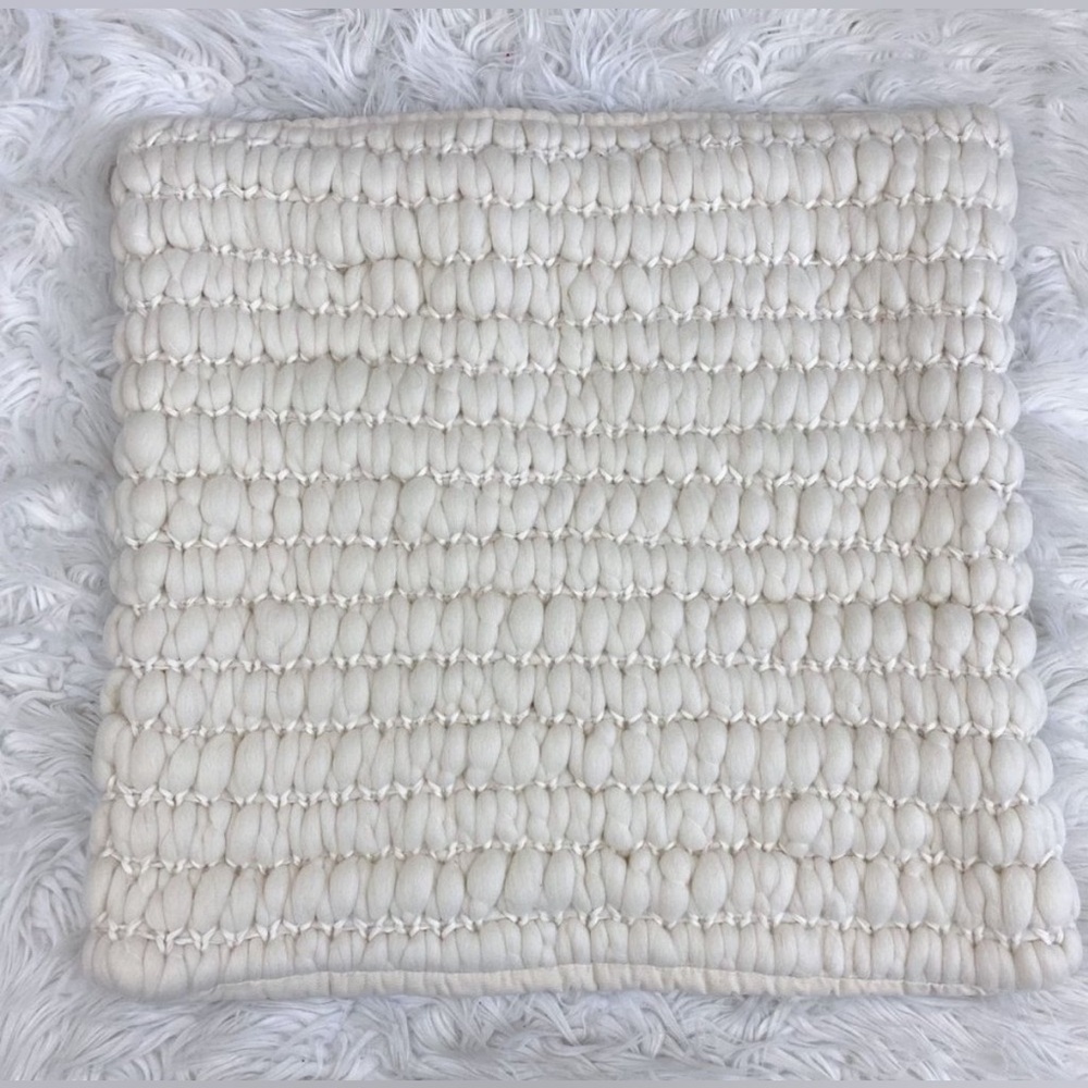 West Elm Chunky Knit Pillow Cover 20x20 Ivory